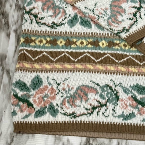 Vintage Cottagecore 80 90s Tunic Oversized Sweater Fairy Kei Granny Womens Sz L - Picture 5 of 10